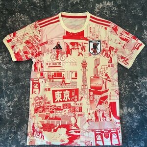 adidas Japan Graphic Print Men's Jersey - Red and Cream